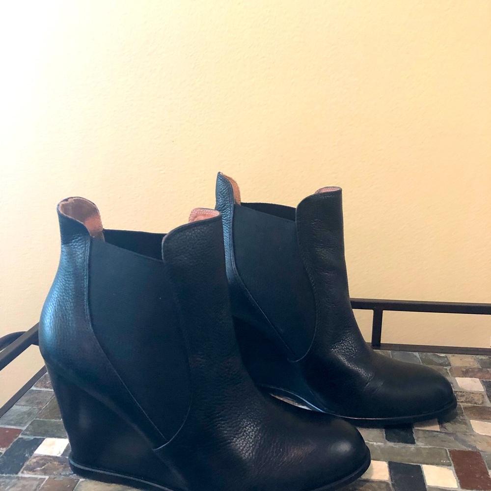 Corso  Como Black Leather Booties SZ 10M/B